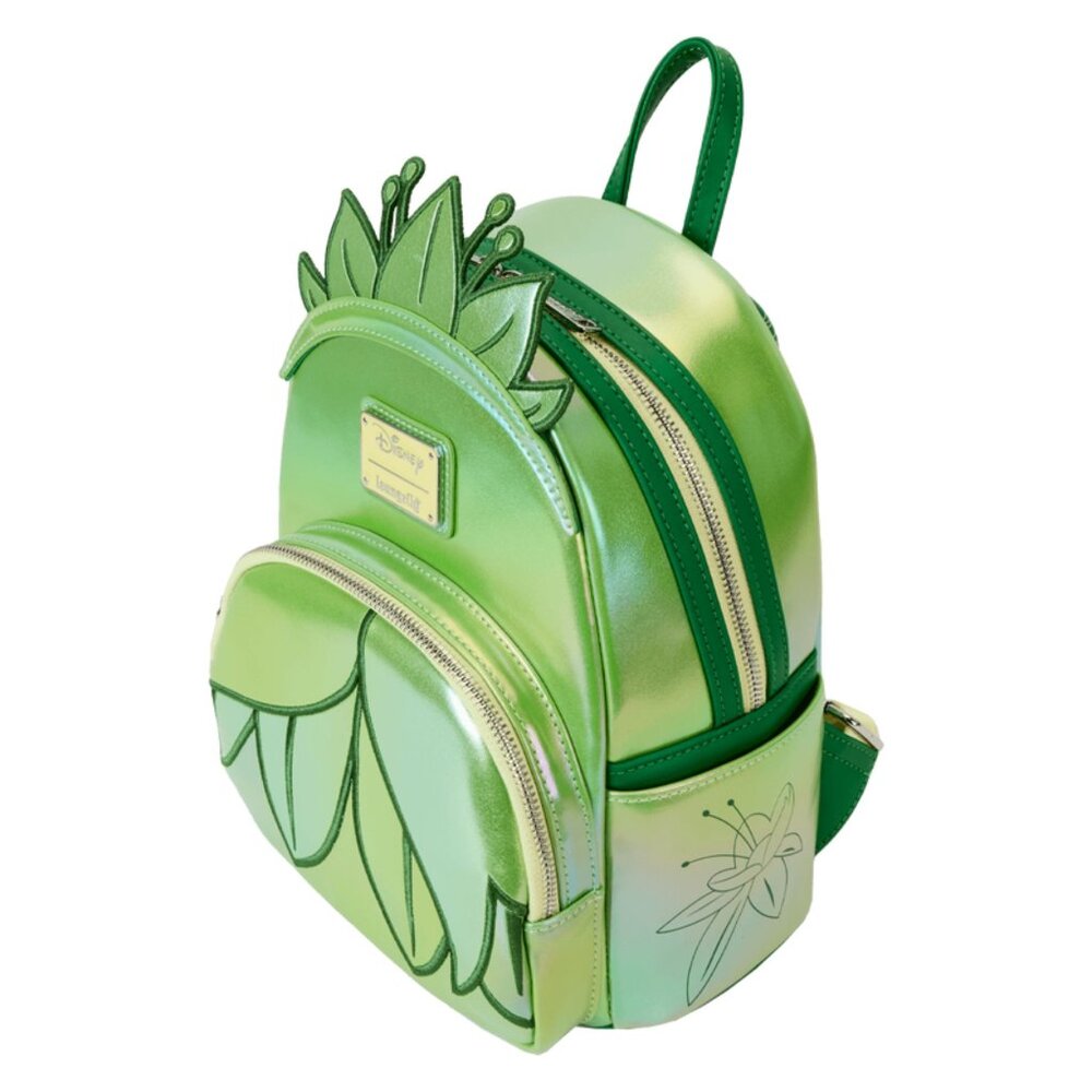 Loungefly Tiana Exclusive Shiny Series Iridescent Cosplay Backpack & Wallet NWT - Picture 3 of 13
